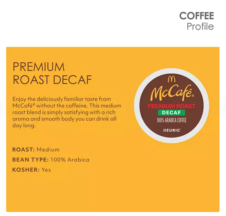 McCafe Decaf Premium Roast K-Cup Coffee Pods (94 ct.)