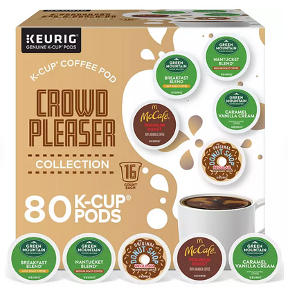 Keurig Crowd Pleaser Variety Pack, Single Serve Pods (80 ct.)