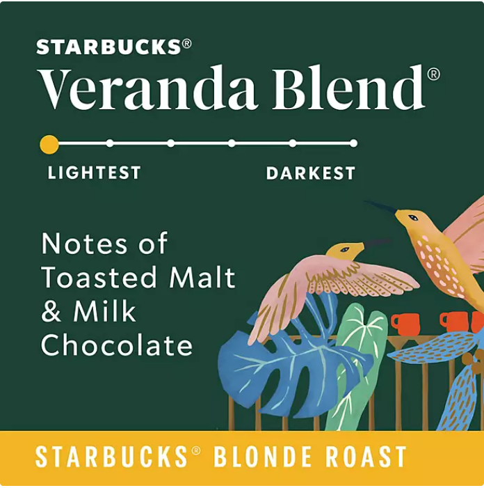 Starbucks Blonde Roast K-Cup Coffee Pods, Veranda Blend (72 ct.)