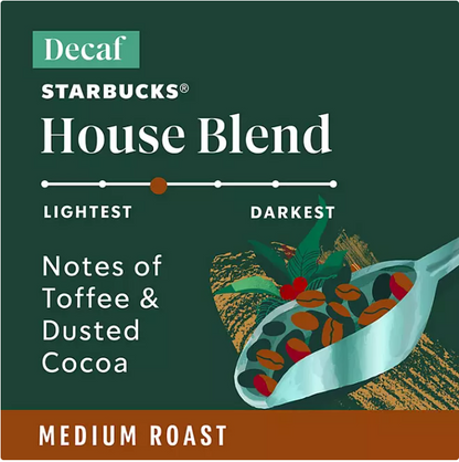 Starbucks Decaf Medium Roast K-Cup Coffee Pods, House Blend (72 ct.)