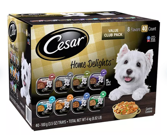 Cesar Home Delights Wet Dog Food, Variety Pack 3.5 oz., 40 ct.