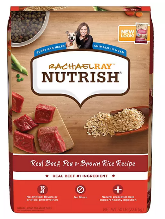 Rachael Ray Nutrish Dry Dog Food, Real Beef, Pea & Brown Rice Recipe (50 lbs.)