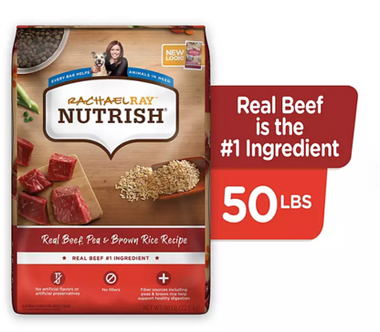 Rachael Ray Nutrish Dry Dog Food, Real Beef, Pea & Brown Rice Recipe (50 lbs.)