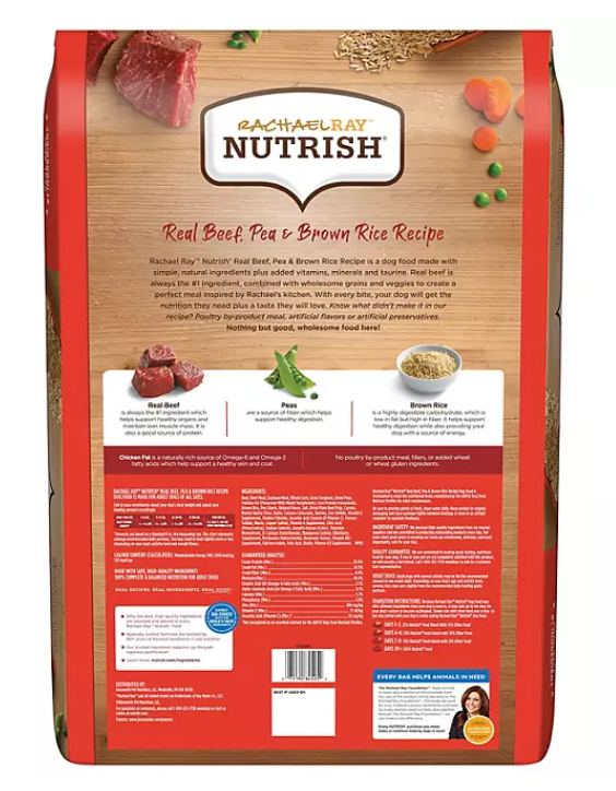 Rachael Ray Nutrish Dry Dog Food, Real Beef, Pea & Brown Rice Recipe (50 lbs.)