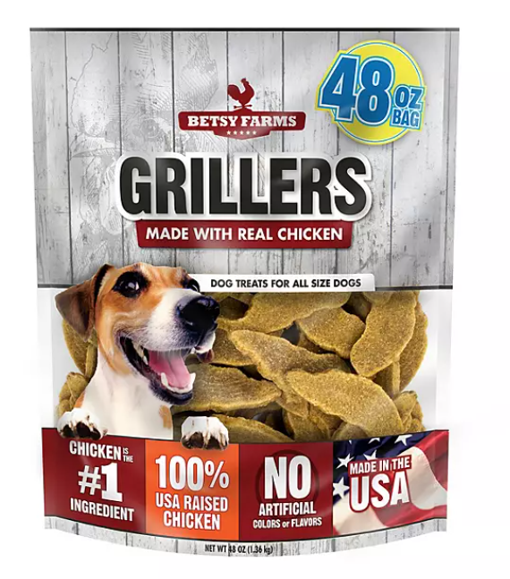 Betsy Farms Grillers Dog Treats , Chicken, 48 oz.