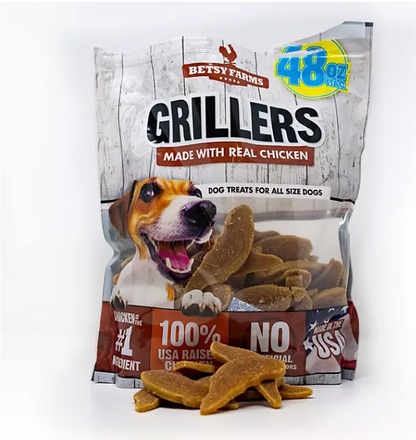 Betsy Farms Grillers Dog Treats , Chicken, 48 oz.