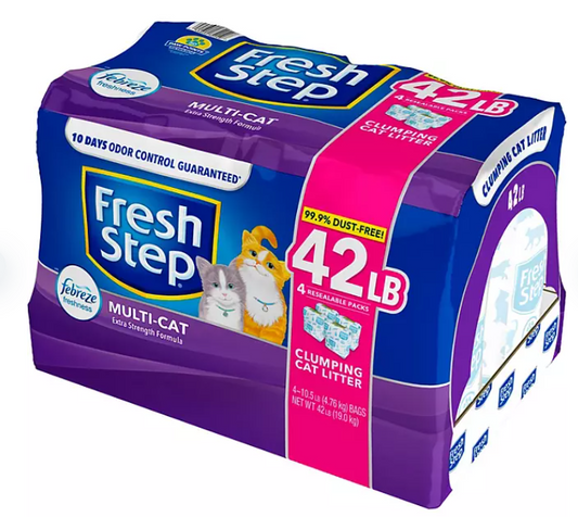 Fresh Step Extra Strength Multi-Cat Scented Clumping Litter w/ Febreze, 42 lbs.