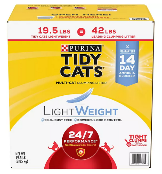 Purina Tidy Cats Multi-Cat Light Weight Clumping Cat Litter (19.5 lbs.)