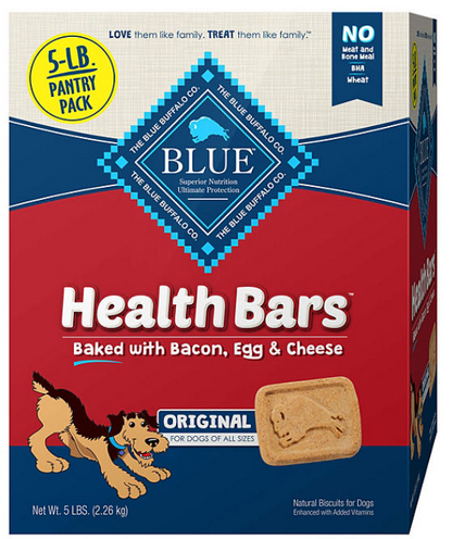 Blue Buffalo Health Bars Crunchy Dog Treats, Bacon, Egg & Cheese, 5 lbs.