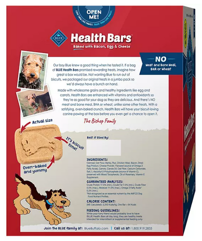 Blue Buffalo Health Bars Crunchy Dog Treats, Bacon, Egg & Cheese, 5 lbs.