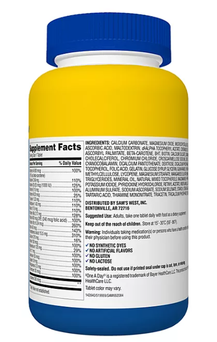 Member's Mark Men's Daily Multivitamin Tablets, 275 ct.