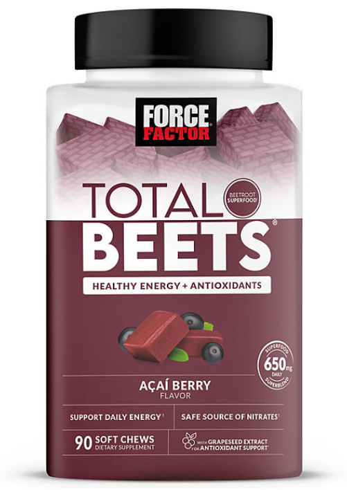 Force Factor Total Beets, Beet Root Superfood Soft Chews, Acai Berry 90 ct.