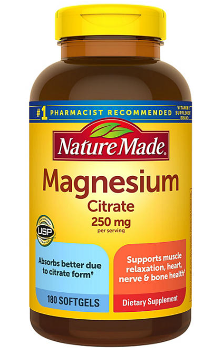 Nature Made Magnesium Citrate 250mg Softgels 180 ct.