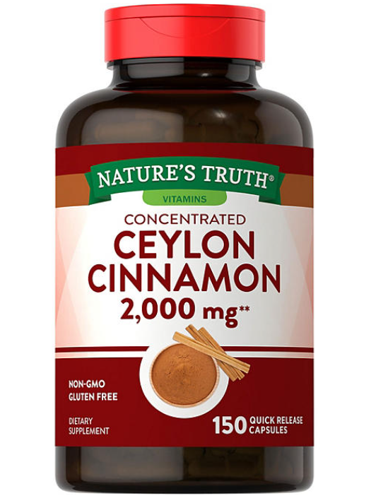 Nature's Truth Concentrated Ceylon Cinnamon 2,000 mg Capsules 150 ct.