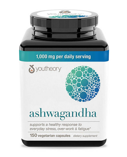 Youtheory Ashwagandha 1000 mg Vegetarian Capsules 150 ct.