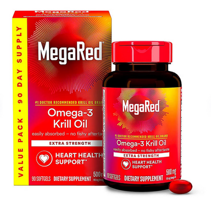 MegaRed 500mg Omega-3 Krill Oil Supplement Softgels 90 ct.