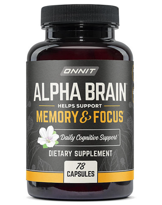 ONNIT Alpha BRAIN Premium Nootropic Brain Health Supplement, Memory and Focus Support Capsules 78 ct.