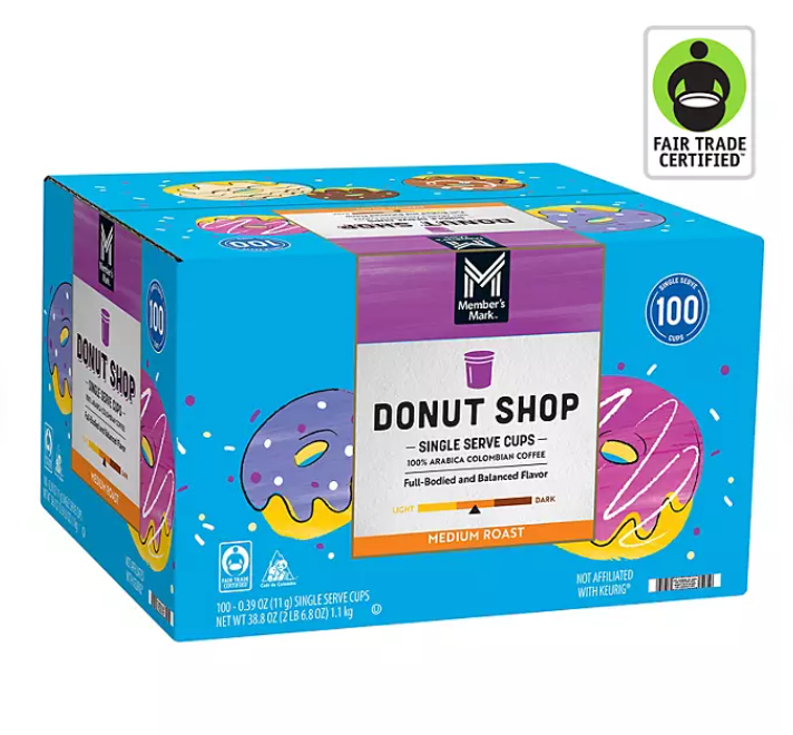 Member’s Mark Donut Shop Medium Roast Coffee Pods, 100 ct.